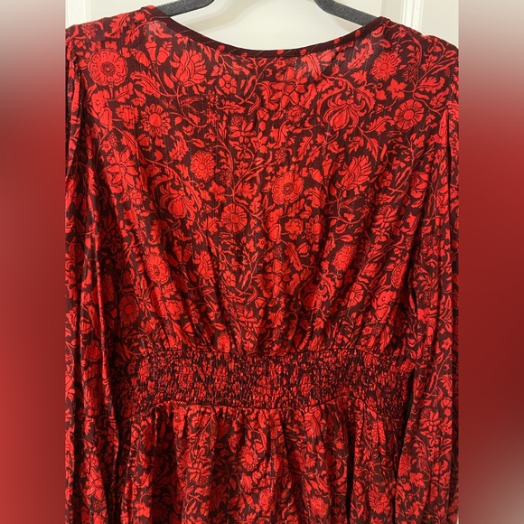 Knox Rose Red Floral Long Sleeve Embroidered Blouse L - Picture 11 of 12